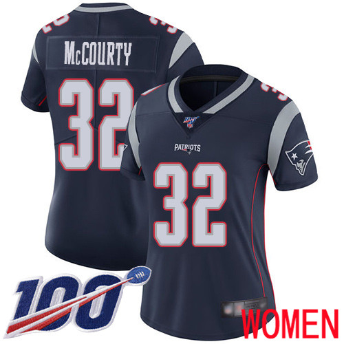 New England Patriots Football #32 100th Limited Navy Blue Women Devin McCourty Home NFL Jersey->youth nfl jersey->Youth Jersey